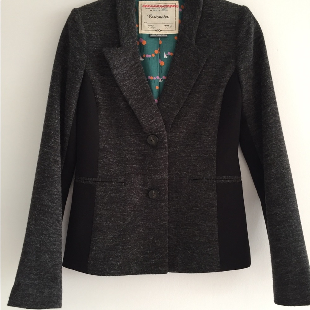 Anthropologie Charcoal Gray Blazer